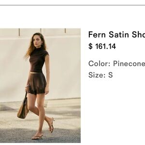 Reformation Fern Satin Short Brown - Size S